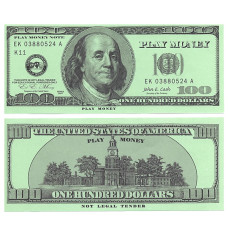 Realistic Play Money - Hundred Bills