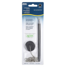 Front packaging shown for MMF Industries Secure-A-Pen Anti-Microbial Counter Pen w/ 24 inch Ball Chain - Black Ink