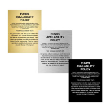 Silver Funds Availability Policy (Standard Copy) 11W x 14H