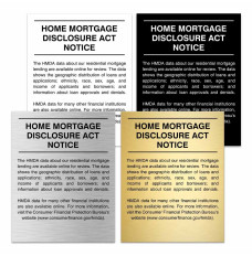 Main image - 2018 Home Mortgage Disclosure (English) 11W x 14H - All color options shown - gold with black text, black with white text, silver with black text, and white with black text
