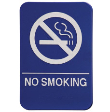 Wall Sign - No Smoking w/ Braille - 9W x 6H