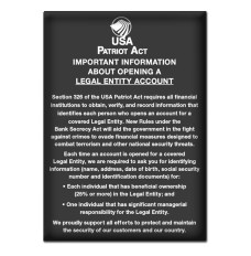 Magnetic PatriotBeneficial Owner Wall Sign 11W X 14H - Matte Black