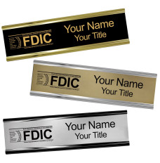 Wall Frame - Nameplate w/ FDIC or NCUA Logo Set - 10W x 2H