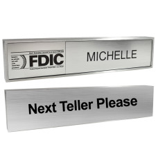 Reversible Desk Bar Set - 9W x 2H x 1D - Next Teller Please Magnetic with Nameplate