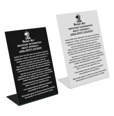 Patriot Act (Beneficial Owner) Easel Sign - 6W x 9H 