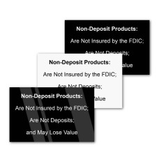 Mandatory Non-Deposit Products Wall Sign - 7W x 4-1/2W