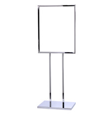 (W x H): 22" x 28" Chrome Poster Stand - Heavy Weight Base