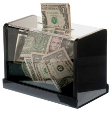 Clear Counter Mount Tip Box - 7-3/4W x 6H x 4-1/4D with mounting bracket