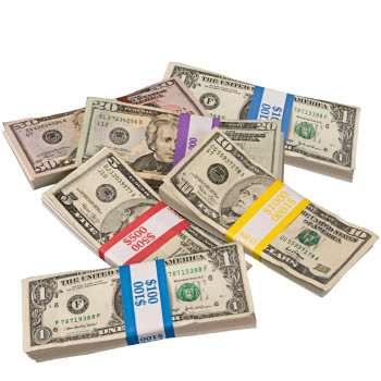 Currency Straps - Plain White Kraft