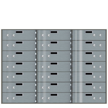 (W x H x D): 32-5/8" x 22-1/4" x 24" Safe Deposit Boxes - 21 Bond Box Nest