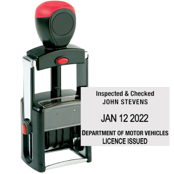 Heavy Duty Self-Inking Date Stamp - 1 color w/ 2 Lines of Text Above & Below Date