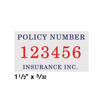 Number Stamp Char w/blue/red ink pad-Format (######)