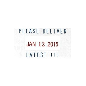 Date Stamp - Red/Blue - 1-13/16W x 1H - 1 line above & below date