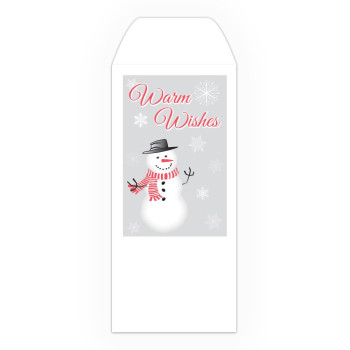 Holiday Drive Up Envelope - Warm Wishes - Snowman - No Imprint - Standard Open End