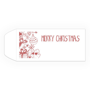 Holiday Drive Up Envelope - Merry Christmas - Doodle - No Imprint - Standard Open End