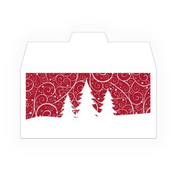Holiday Drive Up Envelope - Trees w/ Swirls - No Imprint - Open Side