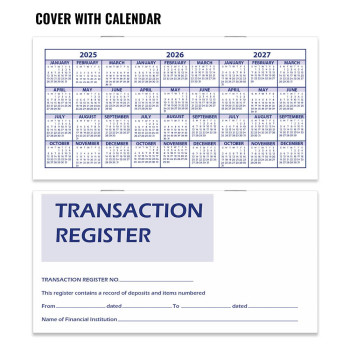 Checkbook Register Stock – 6W x 3H - 30 Pages