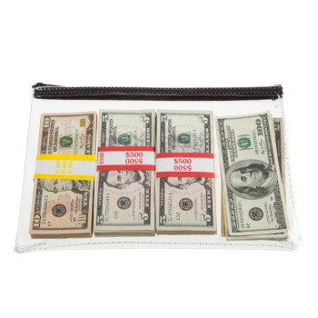 (W x H):12" x 8" - Zipper Bags - Clear Vinyl - Ready-to-Ship