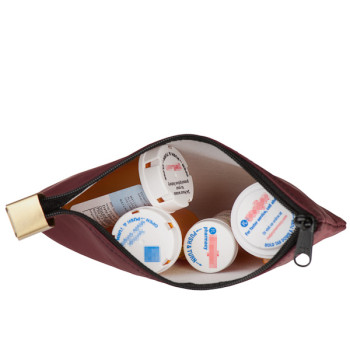 (W x H): 8" x 5-1/2" - Locking Medication Bag - Laminated Nylon - Ready-to-Ship