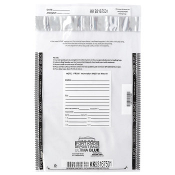 (W x H): 9" x 12" Ultima Blue® Deposit Bag, Clear