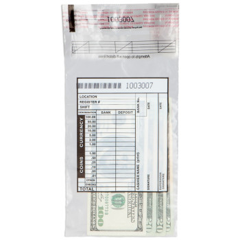 (W x H): 5" x 9" Cash Transmittal Bag - 1000 Per Pack
