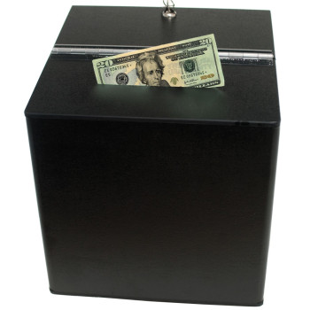 (W x H x D): 12" x 12" x 12" Countertop Tip Box - Black