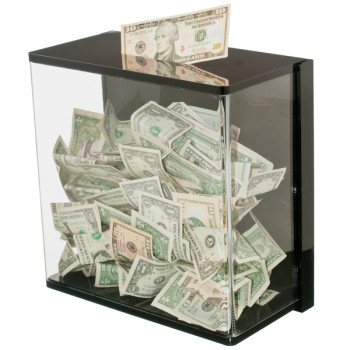 (W x H x D): 12" x 12" x 6" Wall Mounted Tip Box - Clear