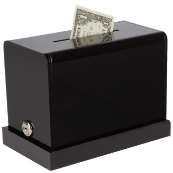 (W x H x D): 7-3/4" x 6" x 4-1/4"  Counter Mount Tip Box - Black