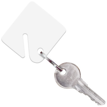 STEELMASTER® Slotted Key Tags - White