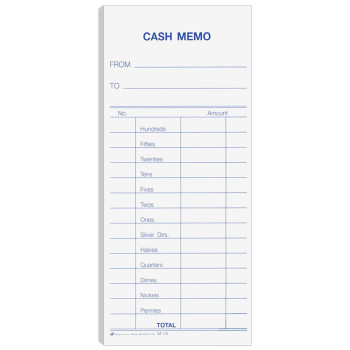 Cash Memo - Blue Ink