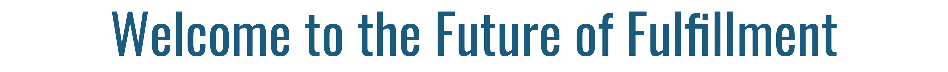 Welcome to the future of fulfillment
