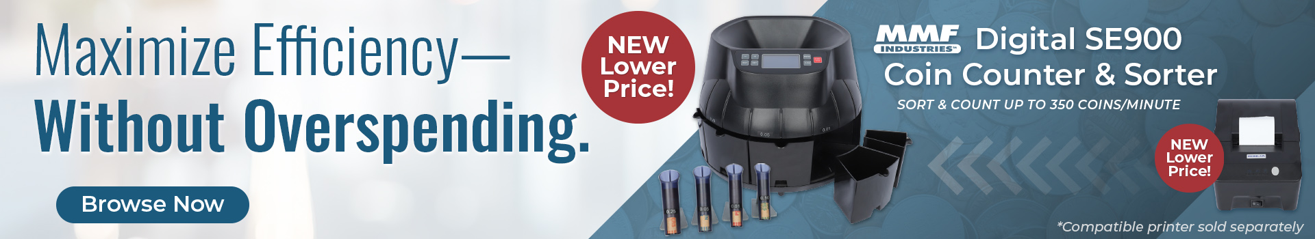 New Lower Price on the MMF Coin Counter and Printer