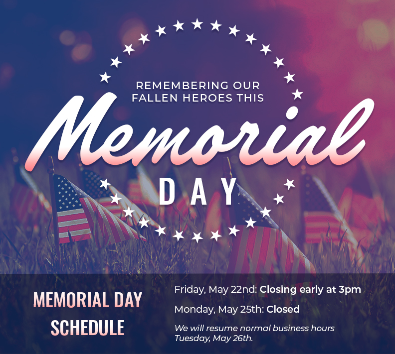 BankSupplies is closed Monday for Memorial Day